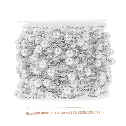 Hohopeti Perlenkette für DIY Schmuckherstellung Weiße Perlenkette Handliche Bastelkette für Armbänder und Halsketten Langlebiges Material für Bastelfans von Hohopeti