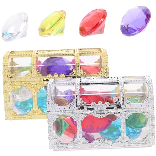 Hohopeti Pool tauchdiamanten Spielset Bunte Künstliche Edelsteine mit Schatzkisten Wasserdichtes Glänzendes Wasserspielzeug für Piraten schatzsuche und Party deko Hohopeti Pool tauchdiamanten Spielset Bunte Künstliche Edelsteine mit Schatzkisten Wasserdichtes Glänzendes Wasserspielzeug für Piraten schatzsuche und Party deko von Hohopeti