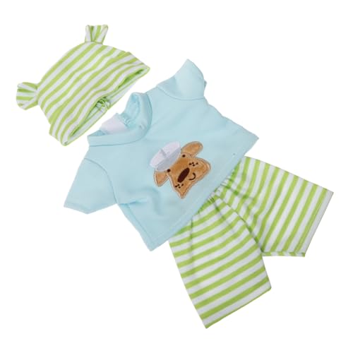 Hohopeti Puppe anziehen Neugeborenes Kleidung Puppenhauszubehörspielzeug Puppensachen Pullover für Puppen Neugeborenen-Kleid-Outfits -Overall-Shorts Babypuppenmütze Baumwolle Hellgrün von Hohopeti