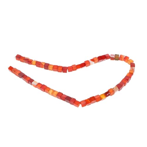 Hohopeti Roter Karneol Würfel Perlen Lose Abstandshalter Schmuckperlen für DIY Armband Halskette Basteln Halbfertige Edelstein Blockperlen für Handgemachte Accessoires von Hohopeti