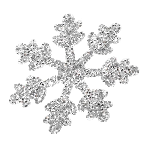 Hohopeti Schneeflocken Strass Bügelpatch Silberne Applikation für DIY Kleidung Rucksäcke und Jeans Dekorativ und Langlebig Einfach Aufzubügeln und Vielseitig Einsetzbar von Hohopeti