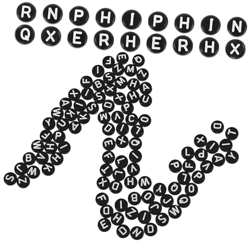 Hohopeti Schwarze Acryl Buchstabenperlen Flach zum Auffädeln Glatte Oberfläche Kreative DIY Schmuckperlen für Armbänder Halsketten Bastelarbeiten und Dekorationen Beutel Hohopeti Schwarze Acryl Buchstabenperlen Flach zum Auffädeln Glatte Oberfläche Kreative DIY Schmuckperlen für Armbänder Halsketten Bastelarbeiten und Dekorationen Beutel von Hohopeti
