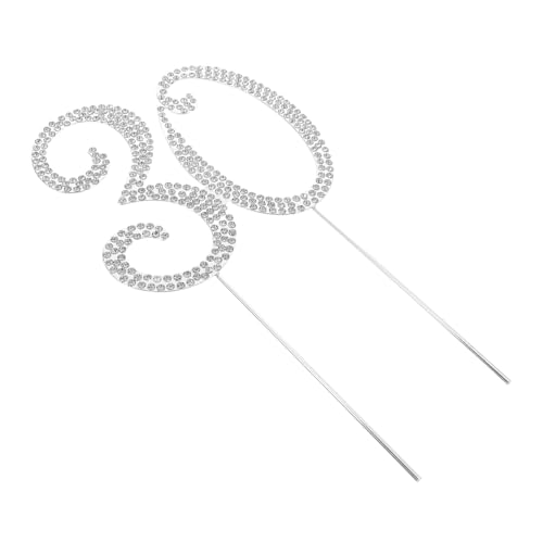 Hohopeti Silber Glitzer Cake Topper mit Funkelnden Strasssteinen Wiederverwendbar Elegante Tortendeko für Geburtstag und Jubiläum Party Kuchen Zubehör Nachhaltige Feierdekoration von Hohopeti