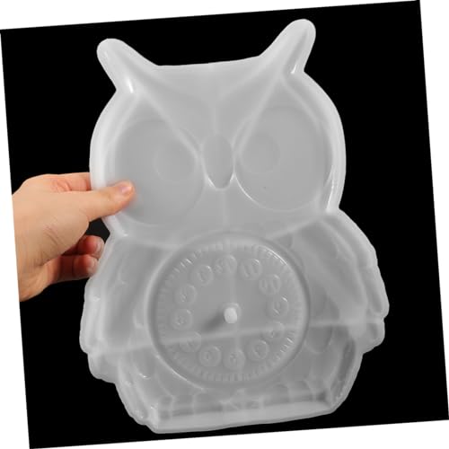 Hohopeti Silikonform Eulen Uhr Wanddeko Gießform DIY Epoxidharz Silikon Gießform Wiederverwendbar Flexible Abformsilikon für Wandkunst Halbrelief Weiß von Hohopeti