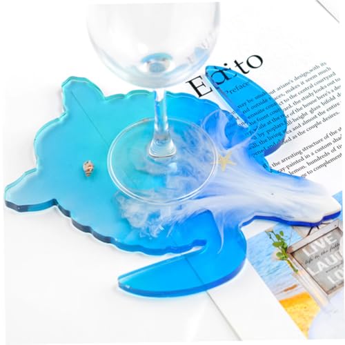 Hohopeti Silikonform Schildkröte Untersetzer Gießform Flexibel Langlebig für DIY Epoxidharz Gießen Kreative Bastelideen Aquarium Dekoration Kunststofffrei von Hohopeti