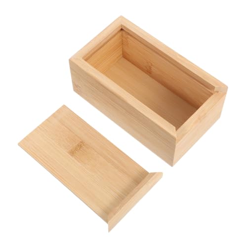 Hohopeti Solide Holzbox mit Praktischem Schiebedeckel Rechteckiger Aufbewahrungskasten aus Naturholz für Tee Stifte und Schmuck Eleganter Organizer für Schreibtisch und Klein von Hohopeti
