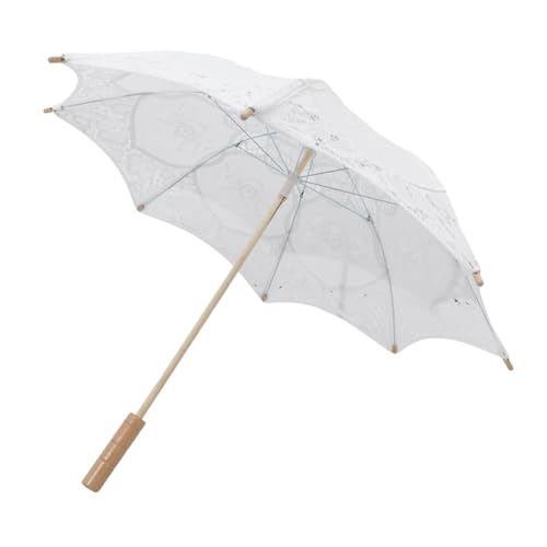 Hohopeti Spitzen Regenschirm Vintage Braut Accessoire Regenschirm Dekorationen Hochzeitsbedarf Regenschirm Für Mädchen Spitzen Eleganter Regenschirm von Hohopeti