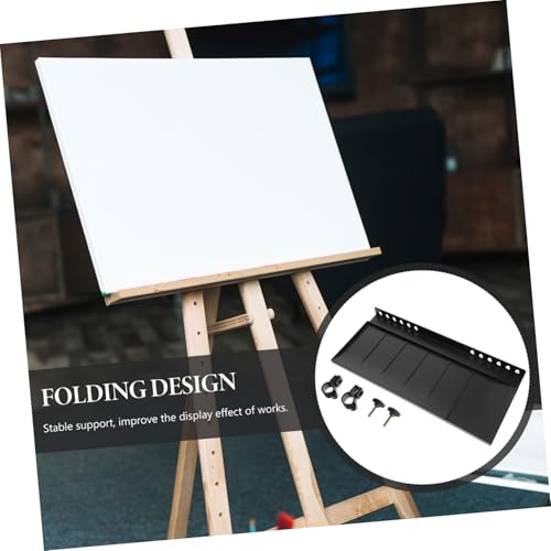 Hohopeti Stabiler Schwarzer Kunststoff Staffelei Ablage Tray mit Erhöhten Rändern Leichtes Tragbares Design Kompatibel mit Meisten Staffelei Dreibein Haltern Einfach zu Montieren und von Hohopeti