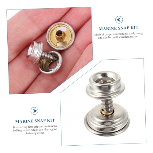 Hohopeti Teiliges Edelstahl boat Fastener Kit Druckknöpfen und Schrauben Robustes Canvas Snap Kit für Zelte Yachten und Outdoor zubehör Inkl Befestigungswerkzeug Langlebig und von Hohopeti