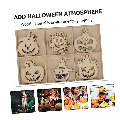 Hohopeti Teiliges Halloween Holzanhänger Fächer Verpackung Handgefertigte Holzscheiben mit Halloween Motiven Kratzfest Poliert für Bastelarbeiten und Gruselige Partydeko Hohopeti Teiliges Halloween Holzanhänger Fächer Verpackung Handgefertigte Holzscheiben mit Halloween Motiven Kratzfest Poliert für Bastelarbeiten und Gruselige Partydeko von Hohopeti