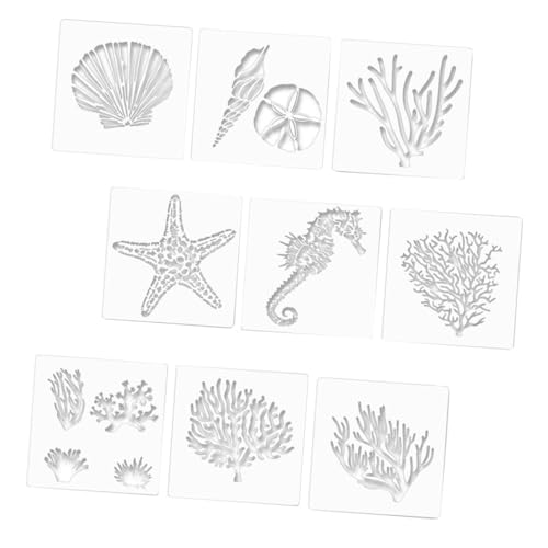 Hohopeti Teiliges Hawaiianisches Meeresschablonen aus Flexiblem Pet Wiederverwendbare Malvorlagen mit Hohlem Design Kinderfreundlich für DIY Wand und Stoffdekoration Hohopeti Teiliges Hawaiianisches Meeresschablonen aus Flexiblem Pet Wiederverwendbare Malvorlagen mit Hohlem Design Kinderfreundlich für DIY Wand und Stoffdekoration von Hohopeti