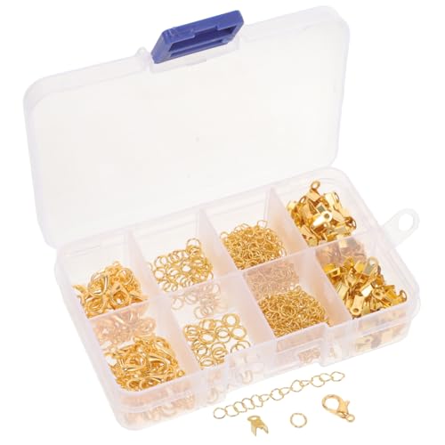 Hohopeti Teiliges Schmuckzubehör Goldfarbene Metall Schmuckverschlüsse Federverschlüsse Sprungringe DIY Armband Halskette Basteln Schmuckherstellung Zubehör von Hohopeti
