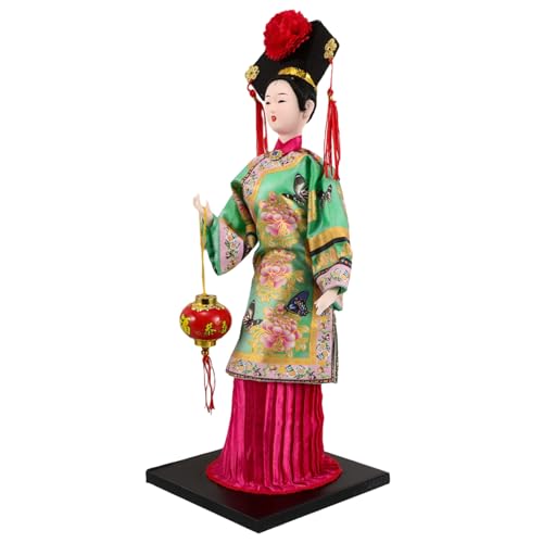 Hohopeti Traditionelle Kleidung Puppen Plüsch Puppe Traditionelle Figur Handarbeit Sammler Figur Seide Handarbeit Puppe Gips Grün von Hohopeti