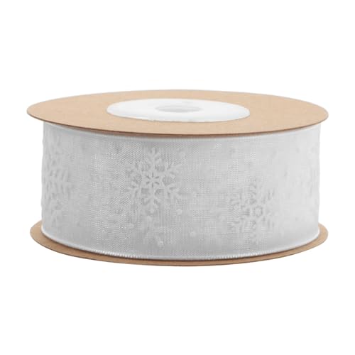 Hohopeti Transparente Schneeflocken Organza dekoband für Geschenkverpackung DIY haaraccessoires Stilvolle Winterdeko und Bastelprojekte Vielseitig Einsetzbar Elegant und Einfach zu von Hohopeti