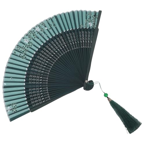 Hohopeti Vintage Handfächer Faltbar Retro Fächer mit Blumendesign Stabiler Chinesischer Fächer als Tanz und Party Accessoire Leicht zu Öffnen und Langlebig von Hohopeti