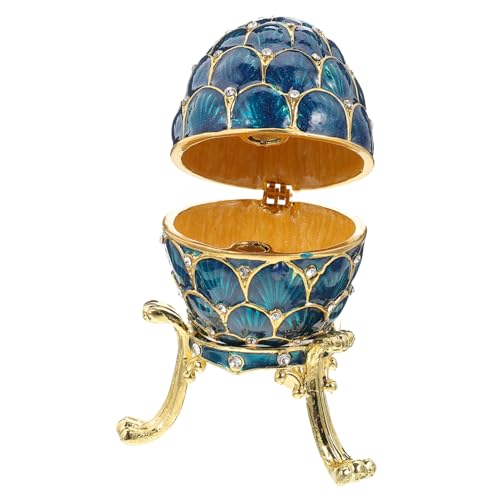 Hohopeti Vintage Schmuckschatulle Ei Form mit Strasssteinen Emaillierte Schmuckaufbewahrungsbox für Ringe und Kleinteile Eleganter Schmuck Organizer für Schminktisch Geschenkidee für Damen Hohopeti Vintage Schmuckschatulle Ei Form mit Strasssteinen Emaillierte Schmuckaufbewahrungsbox für Ringe und Kleinteile Eleganter Schmuck Organizer für Schminktisch Geschenkidee für Damen von Hohopeti