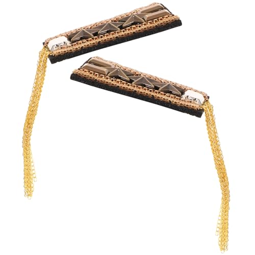 Hohopeti Vintage Schulterepauletten mit Quasten und Strassbesatz Modische Damen Schulterklappen als Schmuckaccessoire für Party Hochzeit und Kostüm in Gold Hohopeti Vintage Schulterepauletten mit Quasten und Strassbesatz Modische Damen Schulterklappen als Schmuckaccessoire für Party Hochzeit und Kostüm in Gold von Hohopeti