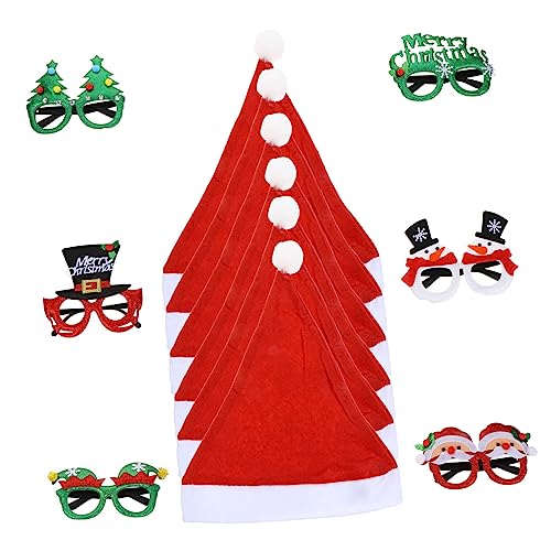 Hohopeti Weihnachtsbrillen mit Partybrillen und Weihnachtsmützen Kreative Festival Deko für Weihnachtsfeiern und Erwachsene Festliche Cosplay Accessoires für Familien und Freunde Hohopeti Weihnachtsbrillen mit Partybrillen und Weihnachtsmützen Kreative Festival Deko für Weihnachtsfeiern und Erwachsene Festliche Cosplay Accessoires für Familien und Freunde von Hohopeti