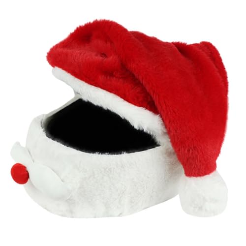 Hohopeti Weihnachtsmütze Motorradhelmüberzug Santa Claus Helmcover Waschbar Wiederverwendbar Für Outdoor Fahrten Festliche Nikolausmütze Ohne Helm von Hohopeti