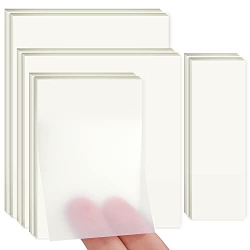 400 Blätter Transparente Haftnotizen, Transparent , Wasserfest Clear Sticky Notes, Wiederbeschreibbar Durchsichtige für Schulsachen, Schule, Büro, Hause - Vier Größen von Hoiny