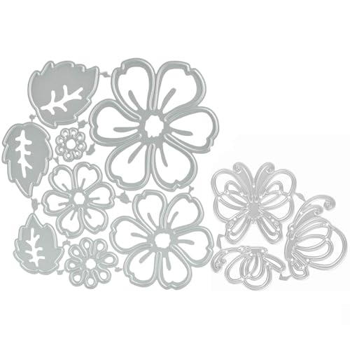 8 Stück 3D-Blumen-Metall-Stanzformen und 3 Schmetterlings-Stanzformen für Kartenherstellung, Bastelarbeiten, Vorlage, Rahmen, Papierkarten, Stanzschablonen für Scrapbooking, Alben, Prägung, dekorativ 8 Stück 3D-Blumen-Metall-Stanzformen und 3 Schmetterlings-Stanzformen für Kartenherstellung, Bastelarbeiten, Vorlage, Rahmen, Papierkarten, Stanzschablonen für Scrapbooking, Alben, Prägung, dekorativ von Hoiumlz
