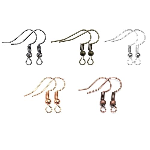 Ohrringhaken, hypoallergen, 20 x 17 mm, Fischhaken, Ohrdrähte mit Kugel und Spule, Antik-Bronze, Ohrhaken, Rot, Kupfer, Ohrringdrähte für DIY-Schmuckherstellung, 200 Stück Ohrringhaken, hypoallergen, 20 x 17 mm, Fischhaken, Ohrdrähte mit Kugel und Spule, Antik-Bronze, Ohrhaken, Rot, Kupfer, Ohrringdrähte für DIY-Schmuckherstellung, 200 Stück von Hoiumlz