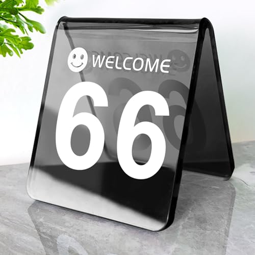 Acryl Tischnummernhalter, Acryl Hochzeits Tischnummern, Doppelseitig mit Diagonalem Design – 5mm Dickes und Langlebiges Acryl - Stapelbar - Für Cafés, Bars, Restaurants, Hotels(Noir,31-40) von Hoiweqr