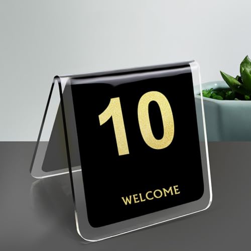 Acryl Tischnummernschild, Restaurant Tischkarte, Kreative Sitzplatznummer, Doppelseitige Anzeigetafel, 1-100 Nummernschild, Abholschild für Essen, Langlebig & individuell anpassbar(Noir,91-100) von Hoiweqr