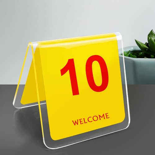 Acryl Tischnummernschild, Restaurant Tischkarte, Kreative Sitzplatznummer, Doppelseitige Anzeigetafel, 1-100 Nummernschild, Abholschild für Essen, Langlebig & individuell anpassbar(Yellow,11-20) von Hoiweqr