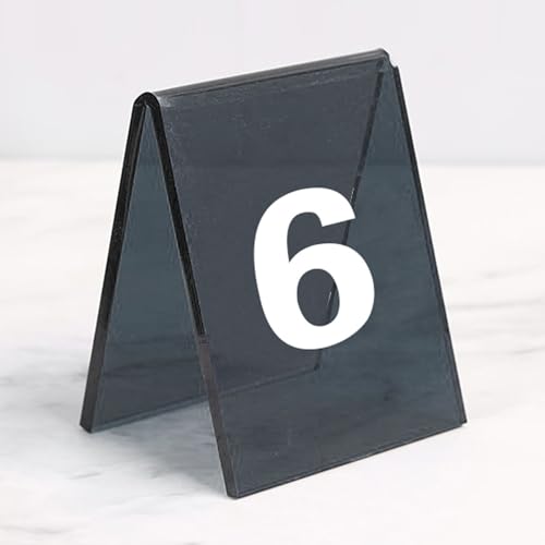 Acryl V-förmige Tischnummernhalterung - Doppelseitige Ins-Style Restaurant Tischkartenhalter mit Winkeldesign, Beweismarker Tatortmarker Themen Für Kinder Und Erwachsene, Set von 6(Grey,115-120) von Hoiweqr