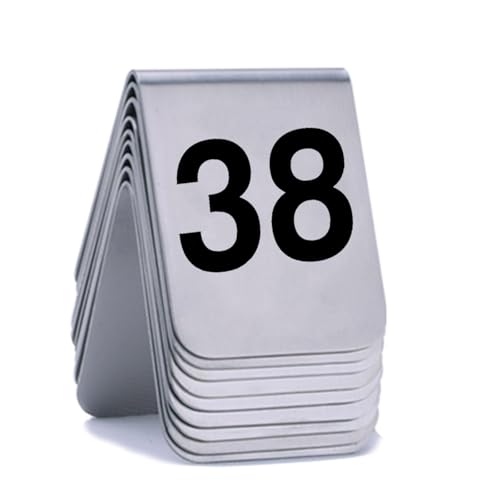 Edelstähle-Tischnummernschild, 1-100, Table Numbers Edelstahl Tischnummern Hochzeit Sitzplan Tischkarten, Sitzplan Hochzeit, Platzkarten Hochzeit Tischnummernkarten Schild(1~10,6x7.5cm/2.3x2.9in) von Hoiweqr
