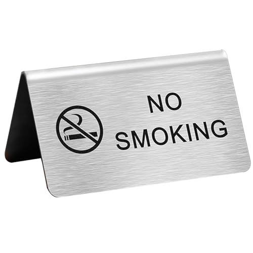 Edelstahl Tischnummernschild, Doppelseitig Reserviert/Rauchfrei, Handgefertigtes Metall-Tischkartenhalter für Restaurants, Hotels, Büros und Veranstaltungen Wedding Tischnummern(No SMOKING1,71-80) von Hoiweqr