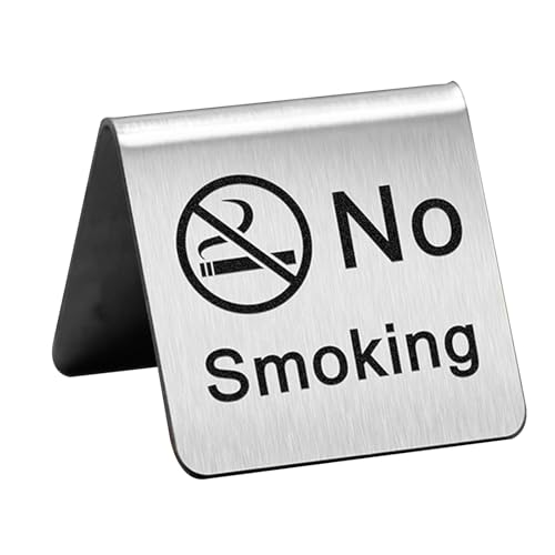 Edelstahl Tischnummernschild, Doppelseitig Reserviert/Rauchfrei, Handgefertigtes Metall-Tischkartenhalter für Restaurants, Hotels, Büros und Veranstaltungen Wedding Tischnummern(No Smoking2,41-50) von Hoiweqr