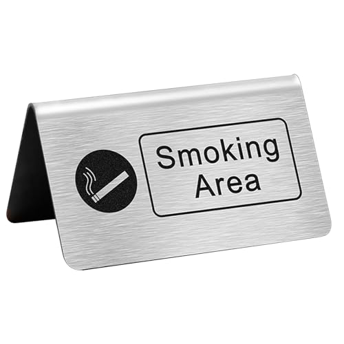 Edelstahl Tischnummernschild, Doppelseitig Reserviert/Rauchfrei, Handgefertigtes Metall-Tischkartenhalter für Restaurants, Hotels, Büros und Veranstaltungen Wedding Tischnummern(Smoking Area,71-80) von Hoiweqr