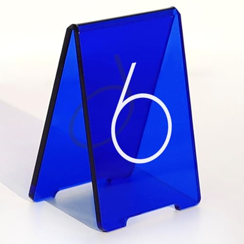 Hochwertige V-förmige Acryl Tischnummernhalterung, Kratzfeste Oberfläche, Wiederverwendbares Zeltdesign Doppelseitig für Restaurant oder Events, Platzkarten Hochzeit Tischnummernkarten(Blue,109-114) Hochwertige V-förmige Acryl Tischnummernhalterung, Kratzfeste Oberfläche, Wiederverwendbares Zeltdesign Doppelseitig für Restaurant oder Events, Platzkarten Hochzeit Tischnummernkarten(Blue,109-114) von Hoiweqr