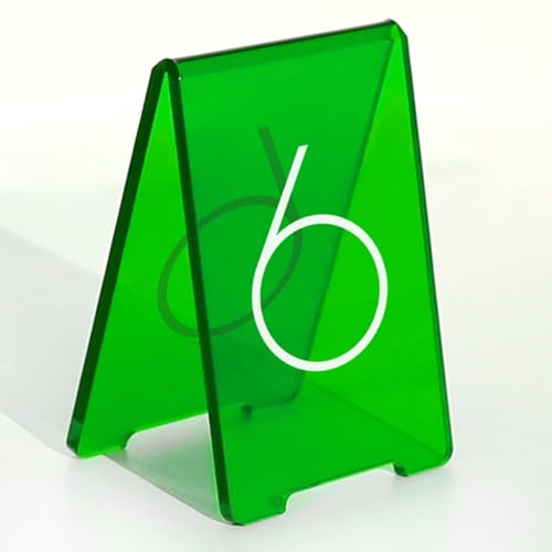Hochwertige V-förmige Acryl Tischnummernhalterung, Kratzfeste Oberfläche, Wiederverwendbares Zeltdesign Doppelseitig für Restaurant oder Events, Platzkarten Hochzeit Tischnummernkarten(Green,55-60) Hochwertige V-förmige Acryl Tischnummernhalterung, Kratzfeste Oberfläche, Wiederverwendbares Zeltdesign Doppelseitig für Restaurant oder Events, Platzkarten Hochzeit Tischnummernkarten(Green,55-60) von Hoiweqr