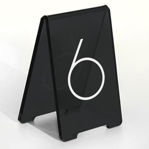 Hochwertige V-förmige Acryl Tischnummernhalterung, Kratzfeste Oberfläche, Wiederverwendbares Zeltdesign Doppelseitig für Restaurant oder Events, Platzkarten Hochzeit Tischnummernkarten(Noir,97-102) Hochwertige V-förmige Acryl Tischnummernhalterung, Kratzfeste Oberfläche, Wiederverwendbares Zeltdesign Doppelseitig für Restaurant oder Events, Platzkarten Hochzeit Tischnummernkarten(Noir,97-102) von Hoiweqr