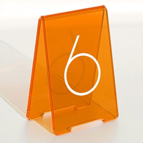 Hochwertige V-förmige Acryl Tischnummernhalterung, Kratzfeste Oberfläche, Wiederverwendbares Zeltdesign Doppelseitig für Restaurant oder Events, Platzkarten Hochzeit Tischnummernkarten(Orange,43-48) Hochwertige V-förmige Acryl Tischnummernhalterung, Kratzfeste Oberfläche, Wiederverwendbares Zeltdesign Doppelseitig für Restaurant oder Events, Platzkarten Hochzeit Tischnummernkarten(Orange,43-48) von Hoiweqr