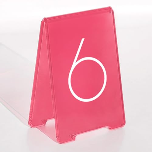 Hochwertige V-förmige Acryl Tischnummernhalterung, Kratzfeste Oberfläche, Wiederverwendbares Zeltdesign Doppelseitig für Restaurant oder Events, Platzkarten Hochzeit Tischnummernkarten(Pink,73-78) von Hoiweqr