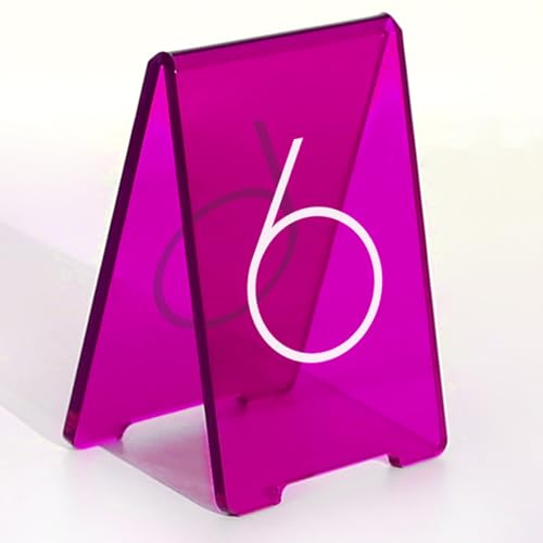Hochwertige V-förmige Acryl Tischnummernhalterung, Kratzfeste Oberfläche, Wiederverwendbares Zeltdesign Doppelseitig für Restaurant oder Events, Platzkarten Hochzeit Tischnummernkarten(Purple,73-78) Hochwertige V-förmige Acryl Tischnummernhalterung, Kratzfeste Oberfläche, Wiederverwendbares Zeltdesign Doppelseitig für Restaurant oder Events, Platzkarten Hochzeit Tischnummernkarten(Purple,73-78) von Hoiweqr