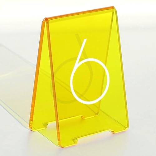 Hochwertige V-förmige Acryl Tischnummernhalterung, Kratzfeste Oberfläche, Wiederverwendbares Zeltdesign Doppelseitig für Restaurant oder Events, Platzkarten Hochzeit Tischnummernkarten(Yellow,19-24) Hochwertige V-förmige Acryl Tischnummernhalterung, Kratzfeste Oberfläche, Wiederverwendbares Zeltdesign Doppelseitig für Restaurant oder Events, Platzkarten Hochzeit Tischnummernkarten(Yellow,19-24) von Hoiweqr
