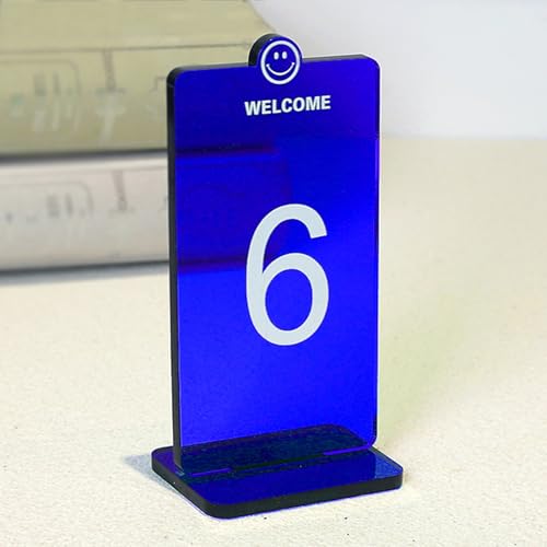 Hoiweqr Acryl Tischnummernhalter für Restaurants - klare Tischnummer Zeichen - Modernes Rechteckiges Design, 5cm Dicke Tischkarte für Cafés, Gastronomie, Weddings Bankett, Restaurants(Blue,19-24) von Hoiweqr