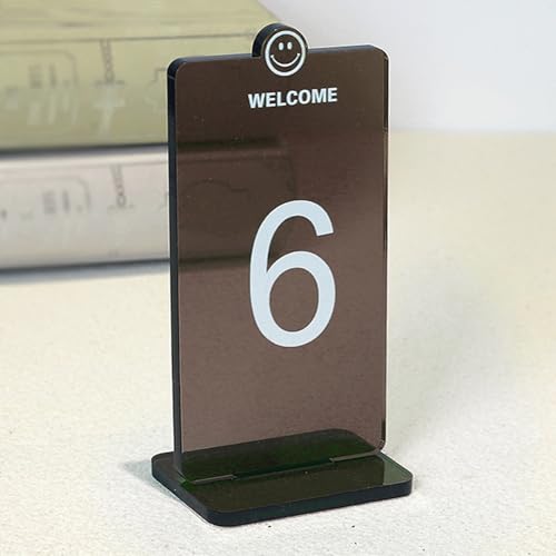 Hoiweqr Acryl Tischnummernhalter für Restaurants - klare Tischnummer Zeichen - Modernes Rechteckiges Design, 5cm Dicke Tischkarte für Cafés, Gastronomie, Weddings Bankett, Restaurants(Noir,85-90) von Hoiweqr