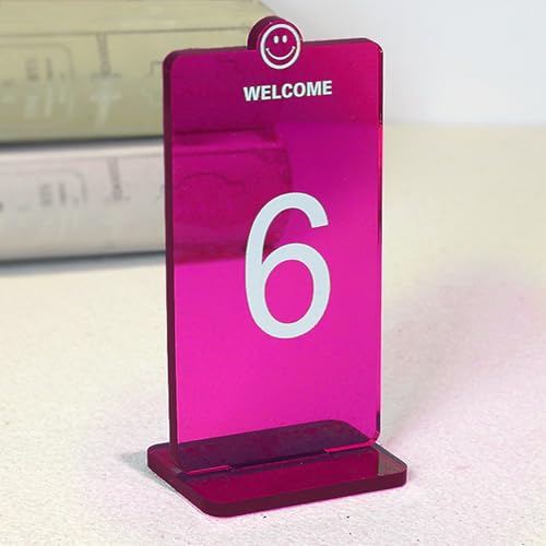Hoiweqr Acryl Tischnummernhalter für Restaurants - klare Tischnummer Zeichen - Modernes Rechteckiges Design, 5cm Dicke Tischkarte für Cafés, Gastronomie, Weddings Bankett, Restaurants(Purple,7-12) von Hoiweqr