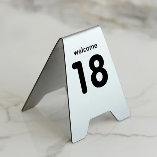 Hoiweqr Nummer Zahlen Karten, Stapelbare Tischnummern Aus Metall Stehen, Tabelle Dekoration, V-Form Nummer Zahlen Karten Für Preisschilder Aufsteller, Tischkarten, Buffet Schilder(1~10) von Hoiweqr