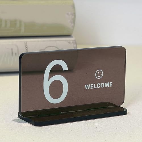 Klar Acryl Tischnummernhalter, Hochzeit Tischnummern Schilder Acryl, Dickes Rechteckiges Modernes Design für Restaurants, Cafés, Imbiss, Tischkarte, Acryl Schild mit Ständer(Grey,115-120) von Hoiweqr