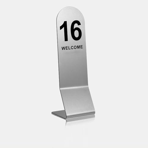 Table Numbers Edelstahl Tischnummern Hochzeit Sitzplan Tischkarten 1-10 Sitzplan Hochzeit, Tischnummern Nummernschilder, Doppelseitige Zahlen, Stapelbare Tischnummernschilder(81~90) von Hoiweqr
