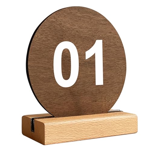Tischnummern Aus Holz Dekoration Tischschilder Mit Sockelhalter Wiederverwendbare Empfangsdekoration Sitzplan Rustikale Tischnummern in Zeltform aus Holz für Hochzeiten, Tischdekorationen(Beech) von Hoiweqr