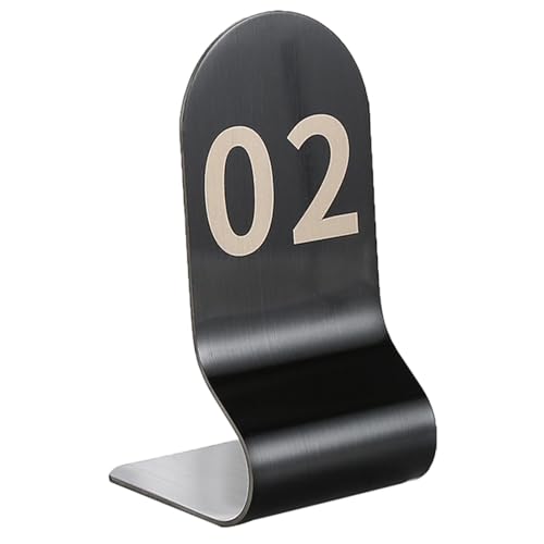 Tischnummern Edelstahlzelt-Stil-Tischnummern - 10 Stück Edelstahl Tischnummern Hochzeit Sitzplan Tischkarten - für, Bankett, Service, Restaurants und Bars - Stapelbare Tischnummernkarten(Noir,1-10) von Hoiweqr