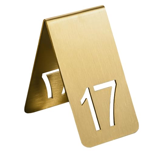 Zeltstil Tischnummern Hochzeit Tisch Nummern Platte Restaurant Tischnummern Zeichen Edelstahl Zahlenzelt Tischnummer für Restaurants Cafés Bars Empfang Partys Schwarz hohl(20) von Hoiweqr